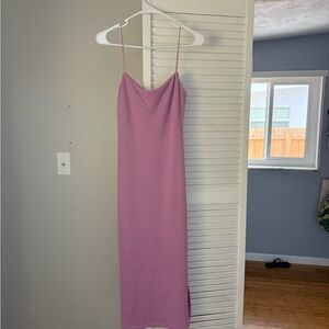 Astr Lavender Midi Dress with Spaghetti Straps